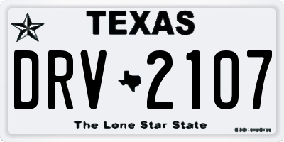TX license plate DRV2107