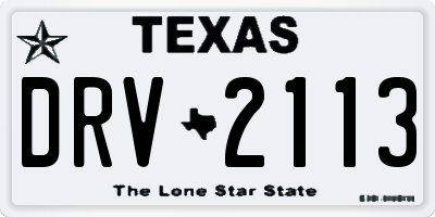 TX license plate DRV2113