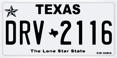 TX license plate DRV2116