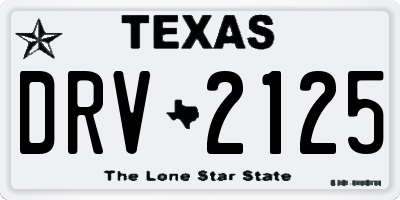 TX license plate DRV2125