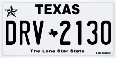 TX license plate DRV2130