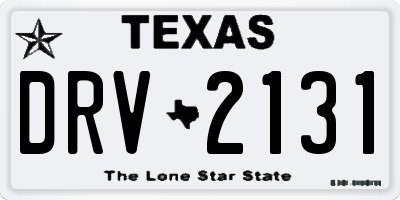 TX license plate DRV2131