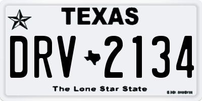 TX license plate DRV2134