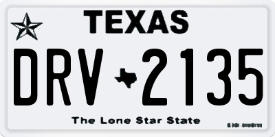 TX license plate DRV2135