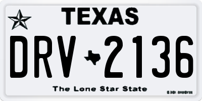 TX license plate DRV2136