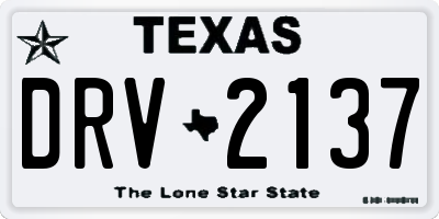 TX license plate DRV2137