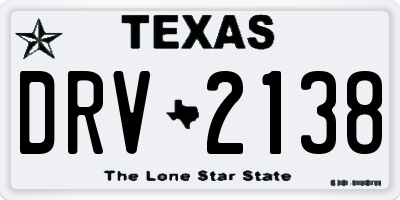 TX license plate DRV2138
