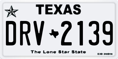 TX license plate DRV2139