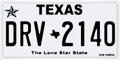 TX license plate DRV2140