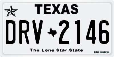 TX license plate DRV2146