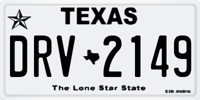 TX license plate DRV2149