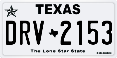 TX license plate DRV2153