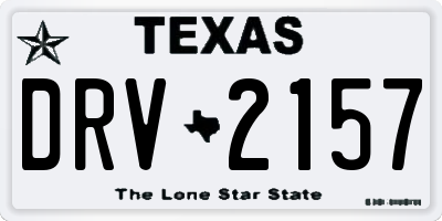 TX license plate DRV2157