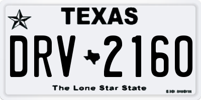 TX license plate DRV2160