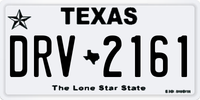 TX license plate DRV2161