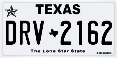 TX license plate DRV2162