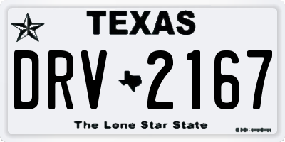 TX license plate DRV2167