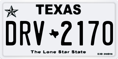 TX license plate DRV2170