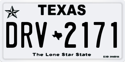 TX license plate DRV2171