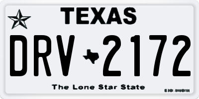 TX license plate DRV2172