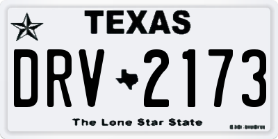 TX license plate DRV2173