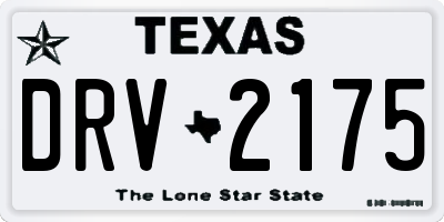 TX license plate DRV2175