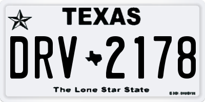 TX license plate DRV2178