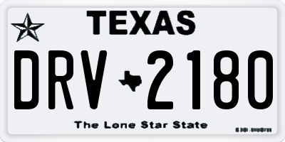 TX license plate DRV2180