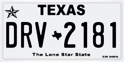 TX license plate DRV2181