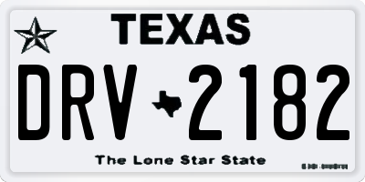 TX license plate DRV2182