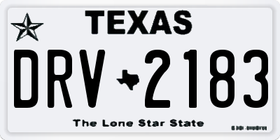 TX license plate DRV2183