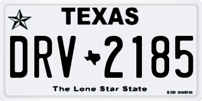 TX license plate DRV2185