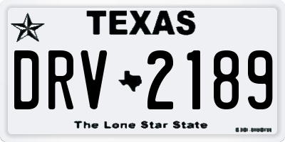 TX license plate DRV2189