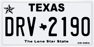 TX license plate DRV2190