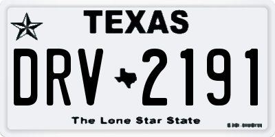 TX license plate DRV2191