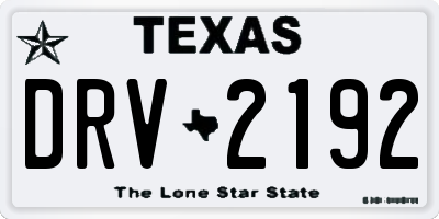 TX license plate DRV2192