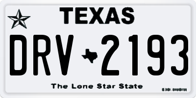 TX license plate DRV2193