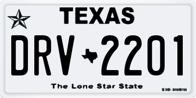 TX license plate DRV2201
