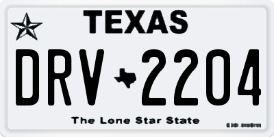 TX license plate DRV2204
