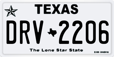 TX license plate DRV2206