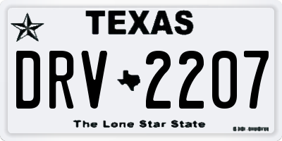 TX license plate DRV2207