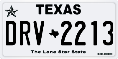 TX license plate DRV2213