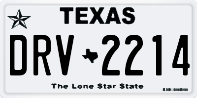 TX license plate DRV2214