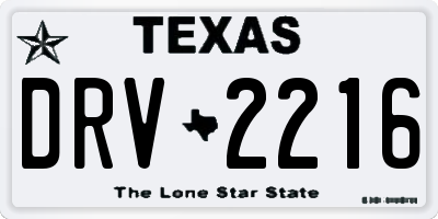 TX license plate DRV2216