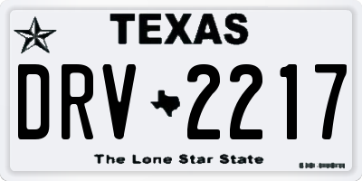 TX license plate DRV2217