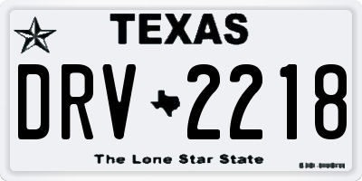 TX license plate DRV2218