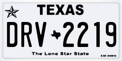 TX license plate DRV2219