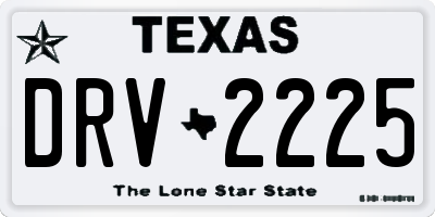 TX license plate DRV2225