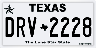 TX license plate DRV2228