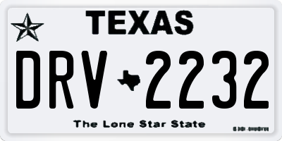 TX license plate DRV2232